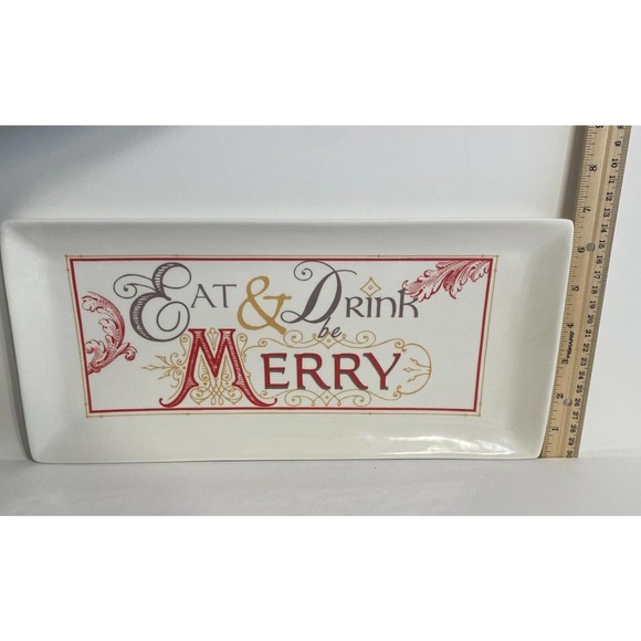 Magenta Rae Dunn Holiday Ceramic Serving Tray - Picture 6 of 7